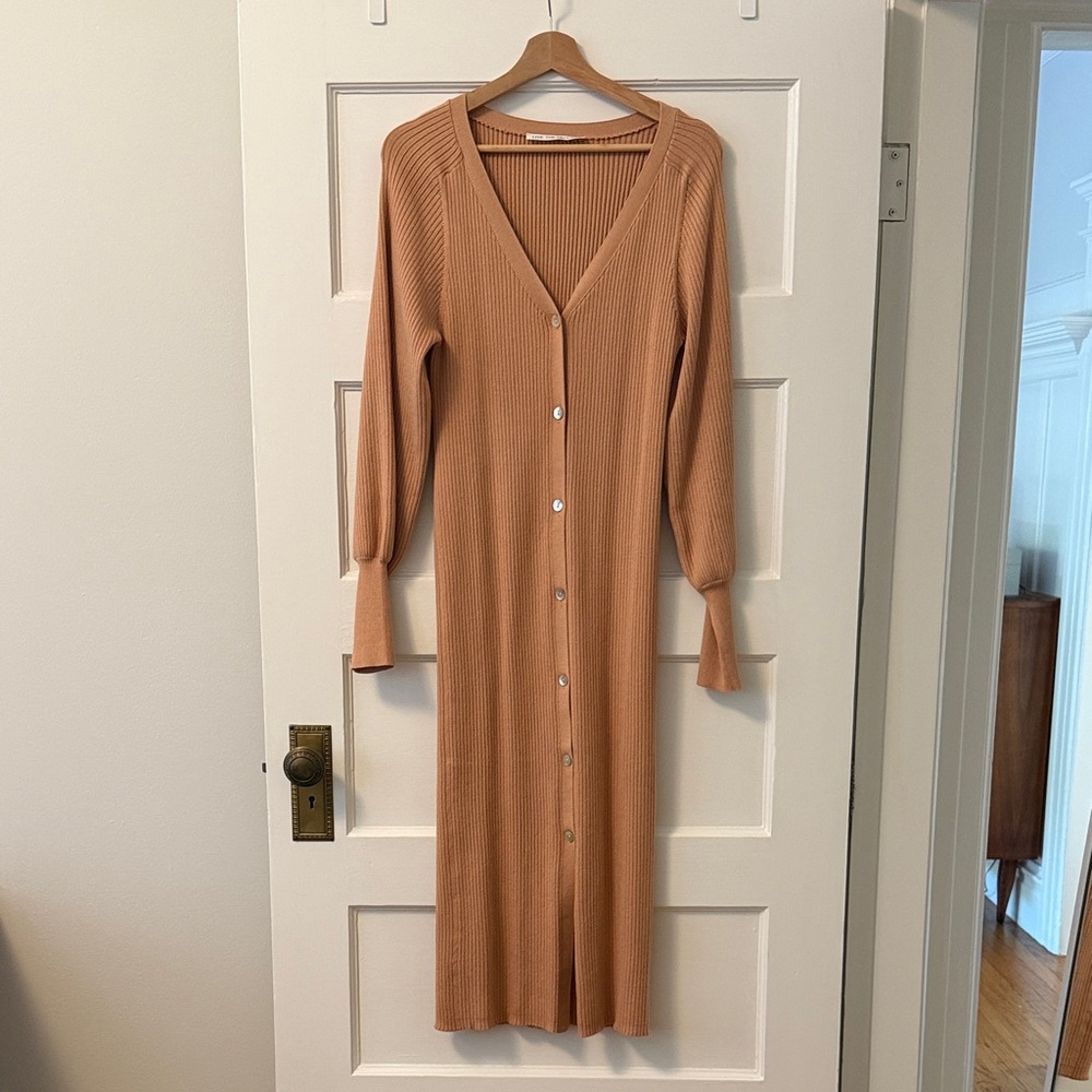 Live The Process Camel Long Sleeve Dress